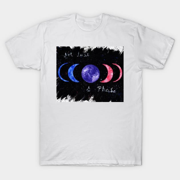 Not Just A Phase, Bi Pride T-Shirt by FoxSplatter